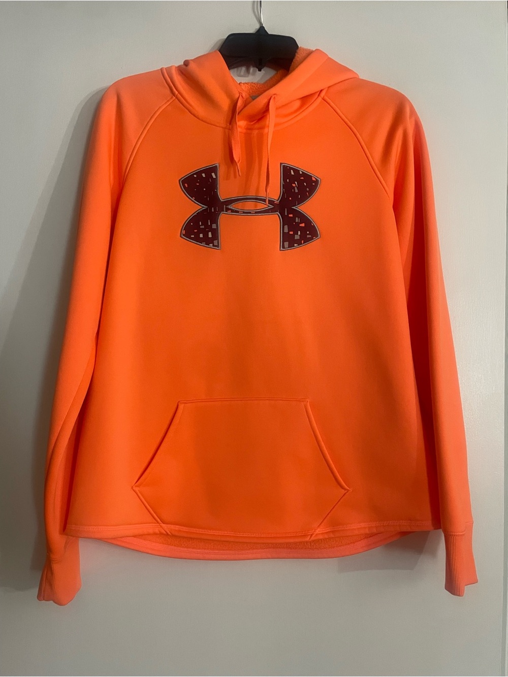 Under Armour Bright Orange Hooded Sweatshirt with Logo